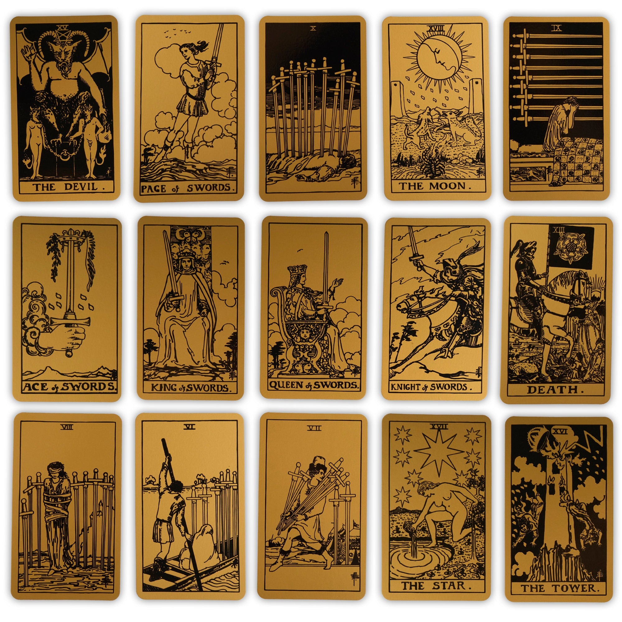 Metallic Gold Tarot Cards