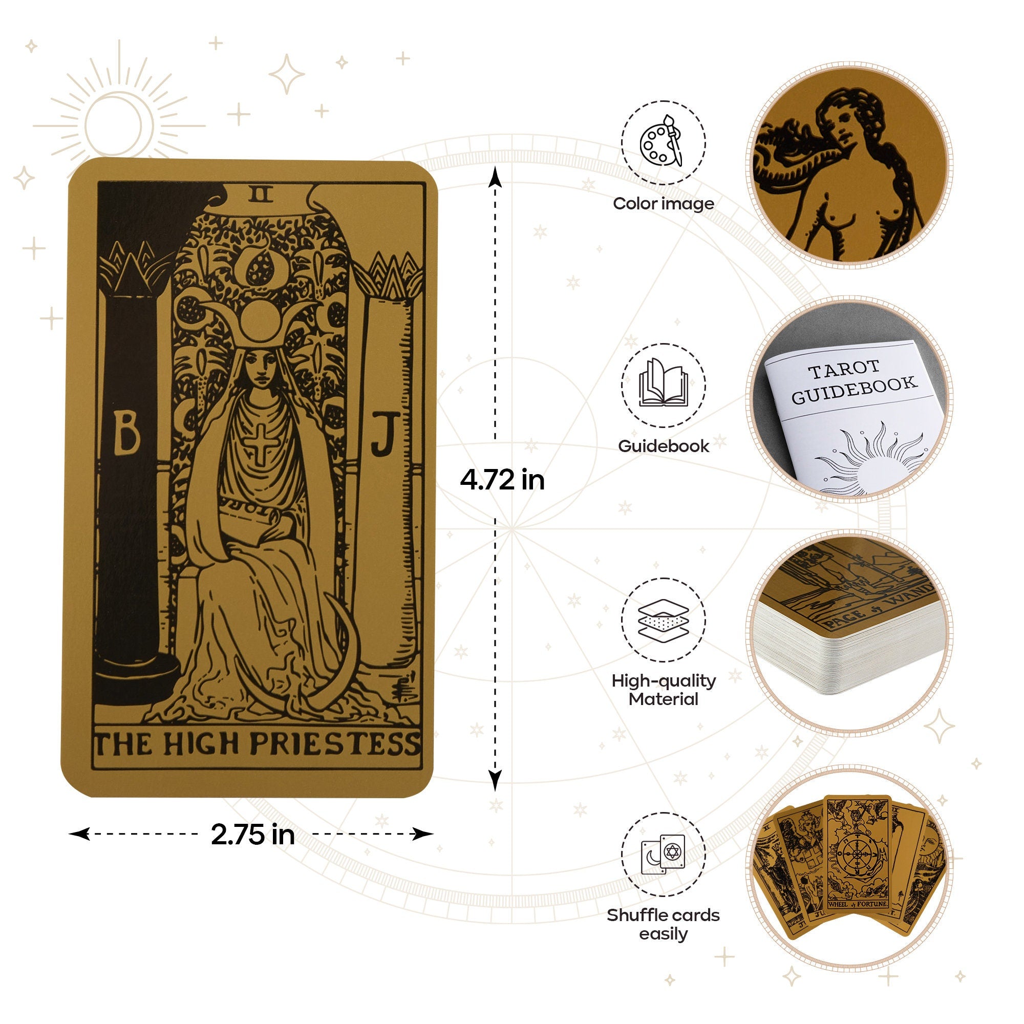 Metallic Gold Tarot Cards