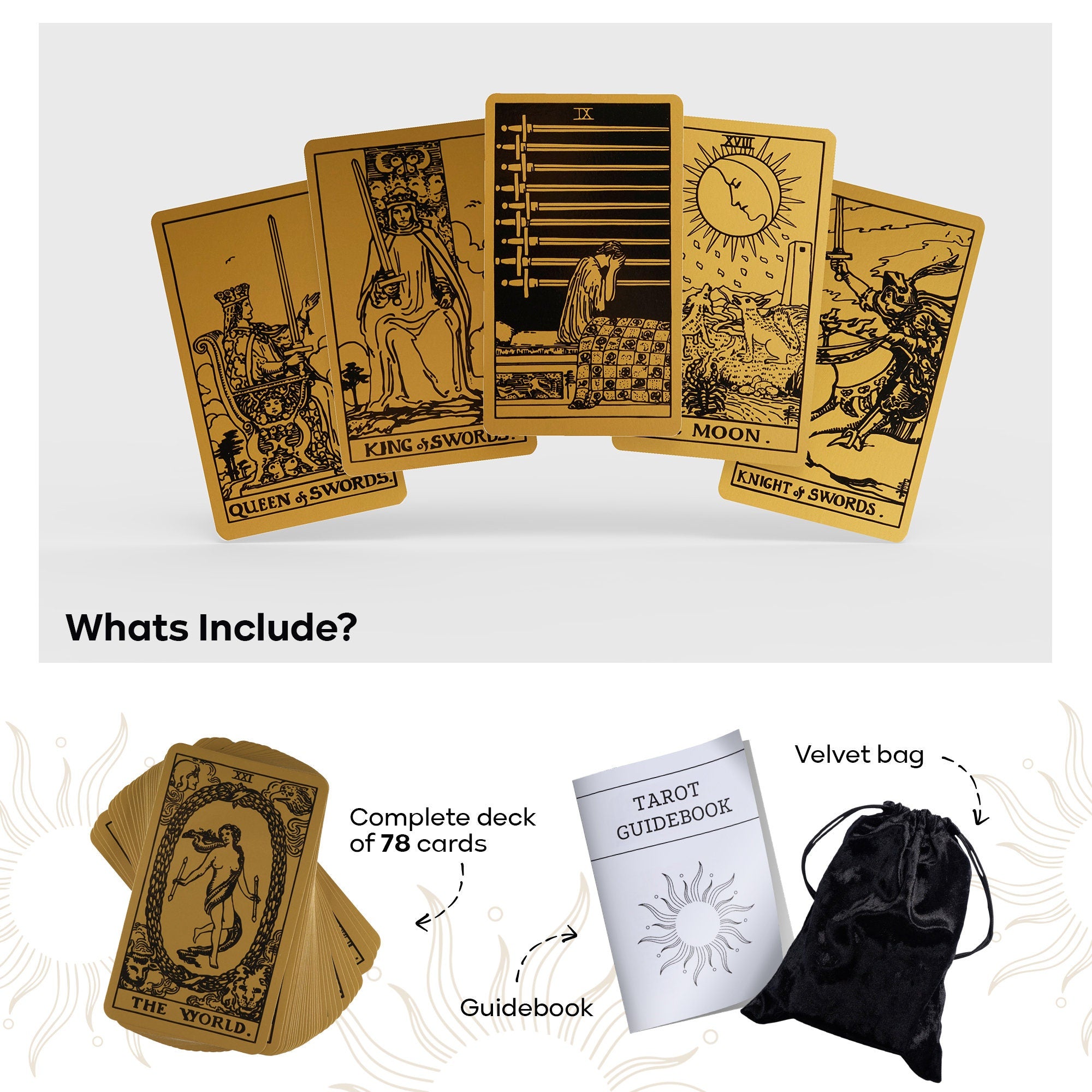Metallic Gold Tarot Cards