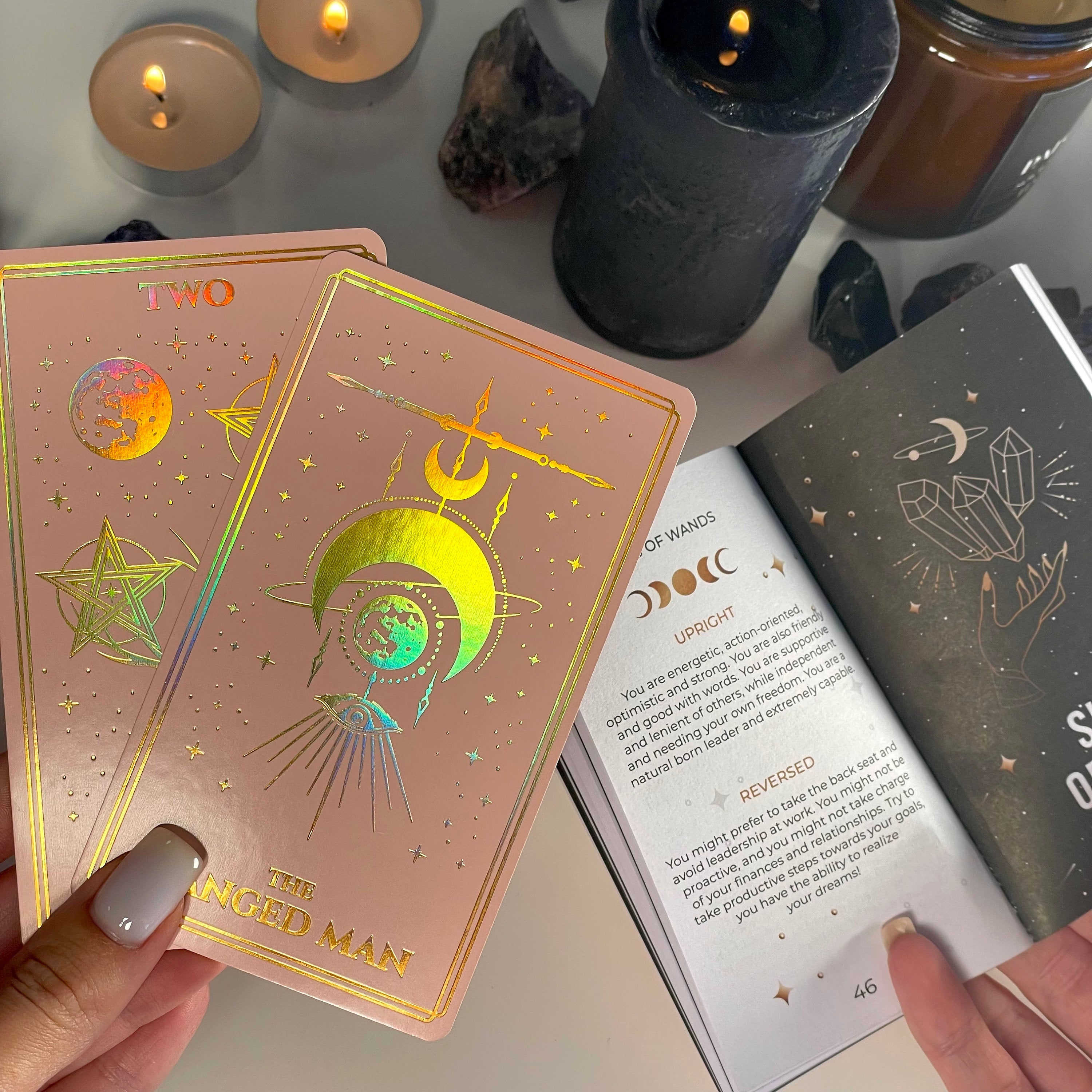 Pink Foiled Tarot Cards