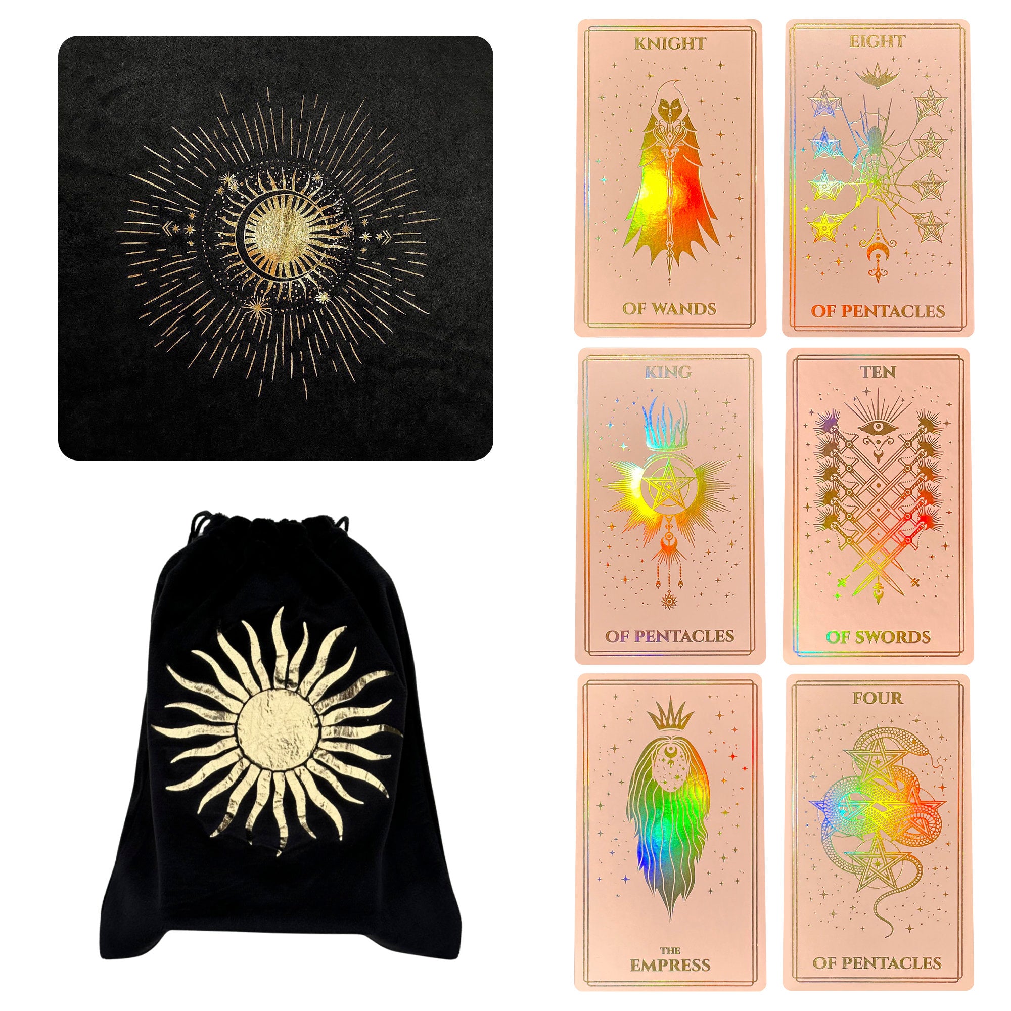 Pink Foiled Tarot Cards
