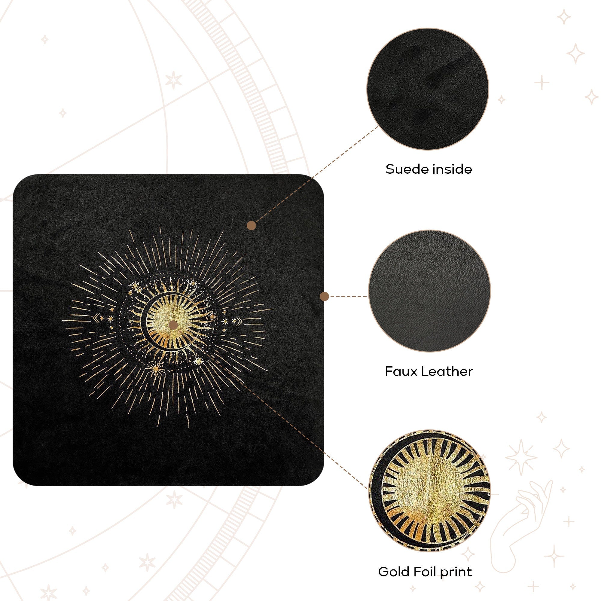 Black Tarot Cloth and Bag Set