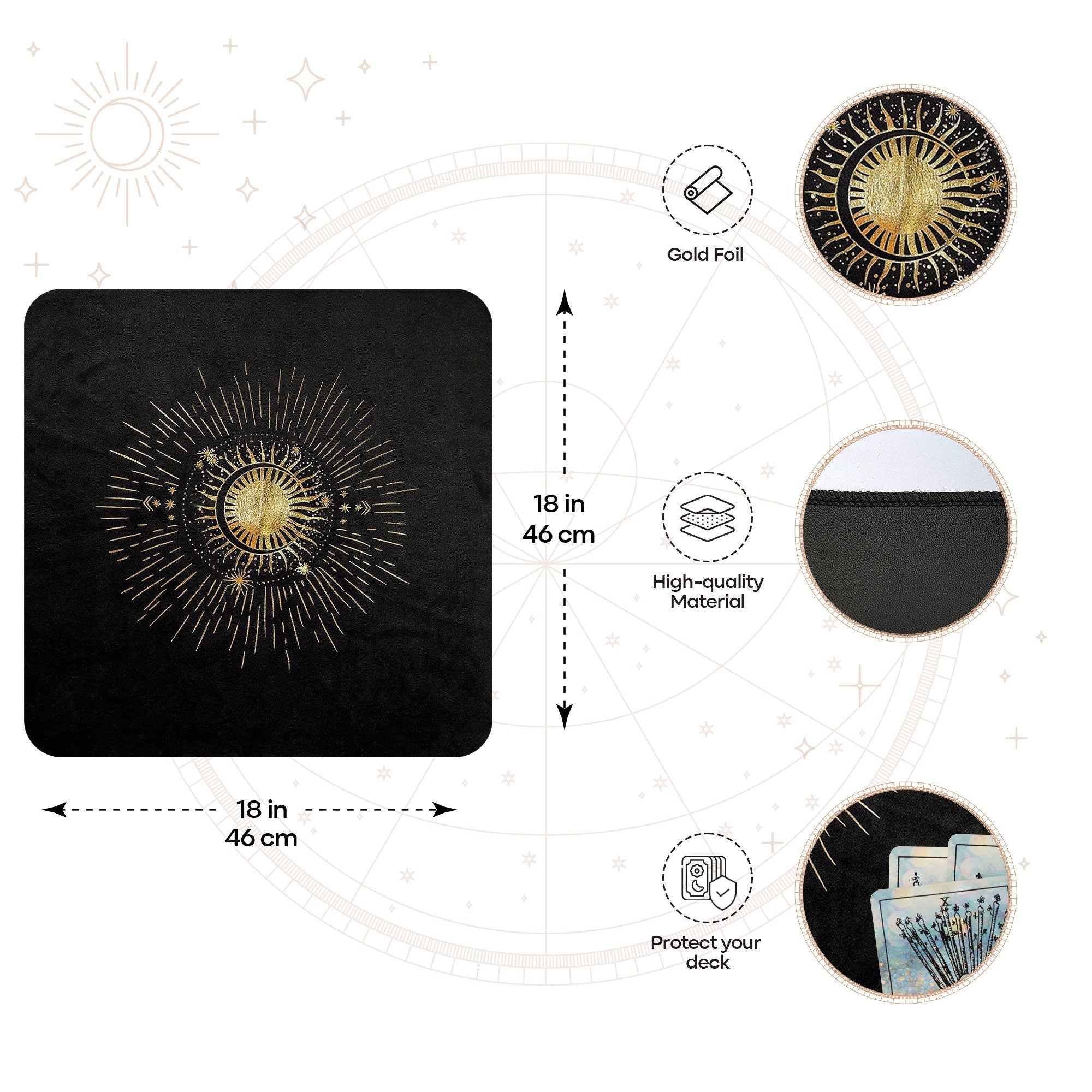 Black Tarot Cloth and Bag Set