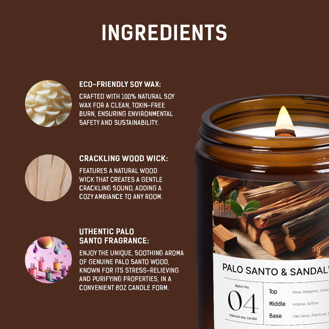 Palo Santo Aromatherapy Candle - 8oz