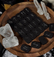 Silver Sparkle Wooden Rune Set