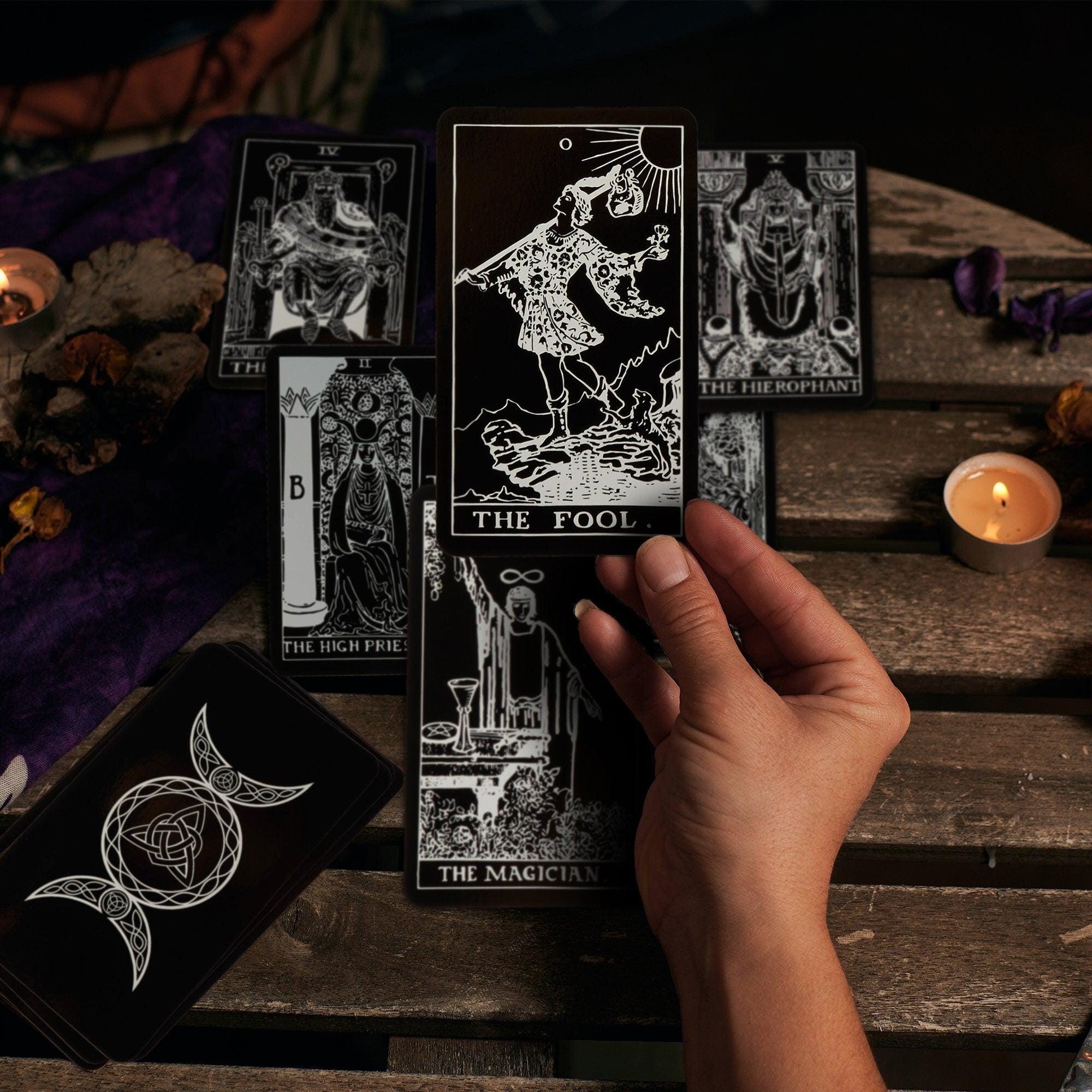 Black and White Rider Tarot Cards