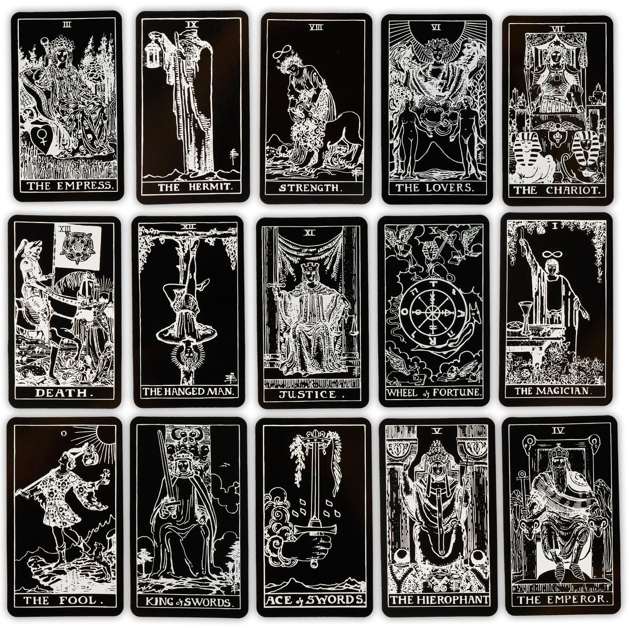Black and White Rider Tarot Cards