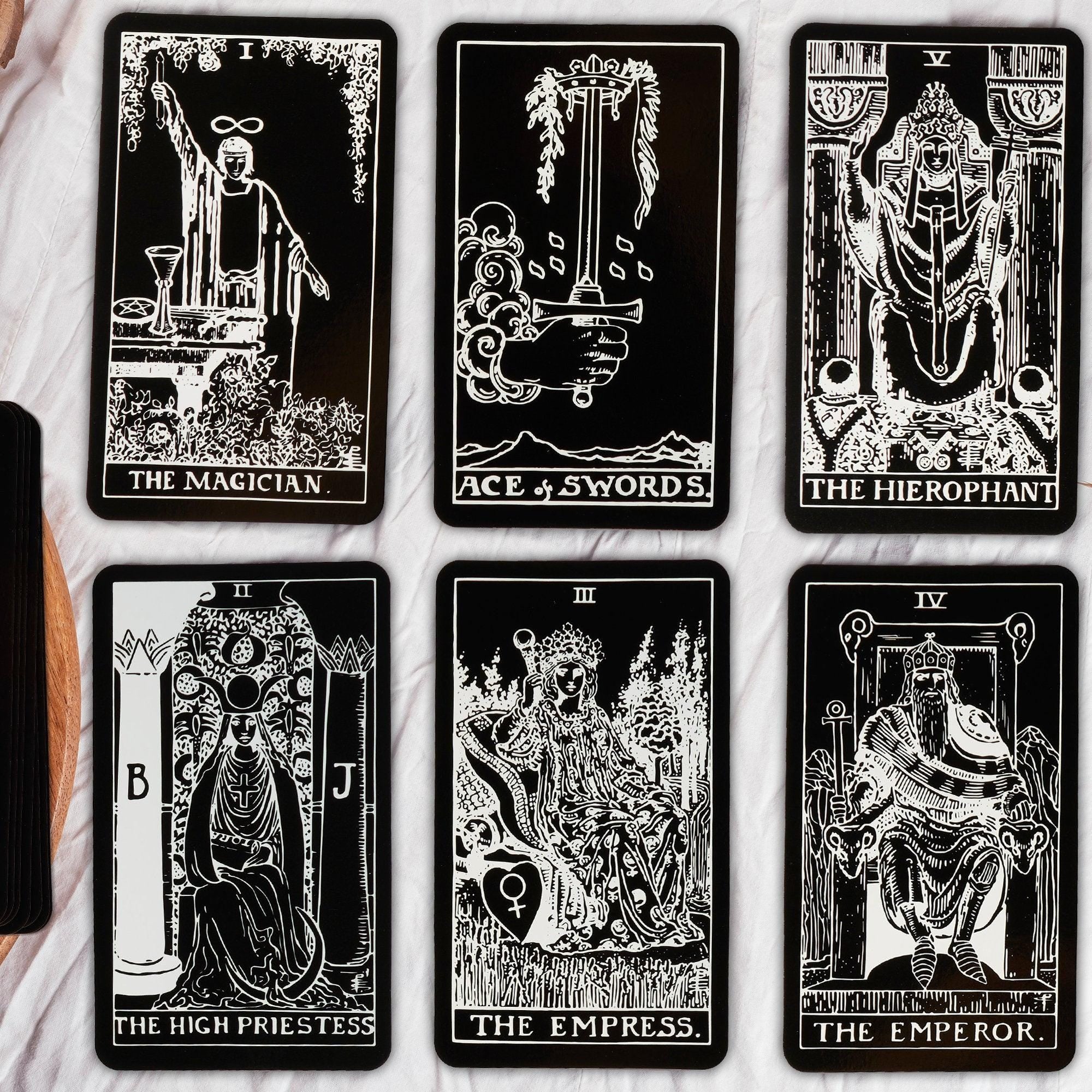Black and White Rider Tarot Cards