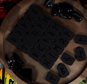 Black Wooden Rune Set