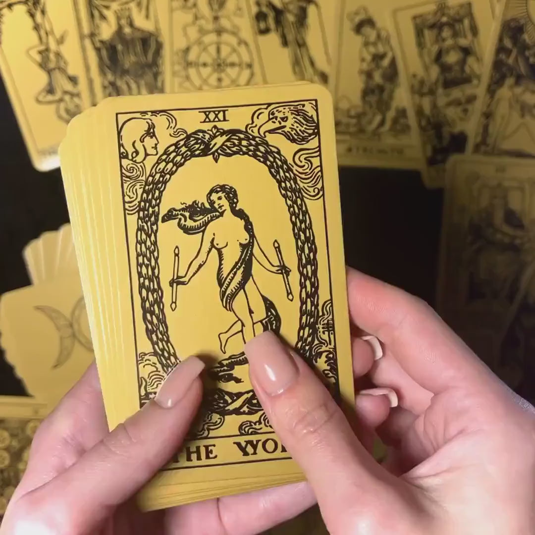 Load video: Metallic Gold Tarot