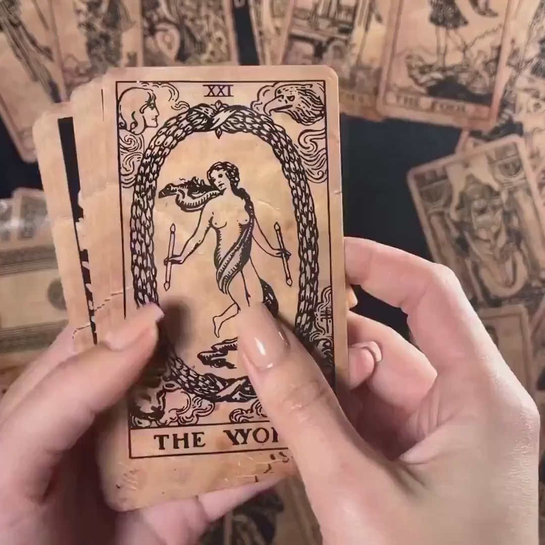 Load video: Vintage Tarot Cards
